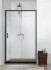 Душевая дверь Aquatek двухэлементная, раздвижная 1000x2000 профиль черный, стекло прозрачное